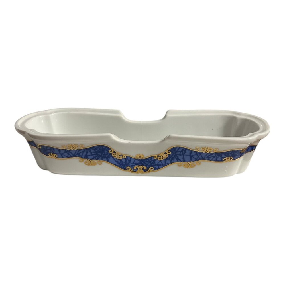 Vintage My Life Azabu Tatsumi Japanese Porcelain Chopstick / Utensil Rest Blue G
